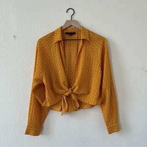 Forever 21 Polka Dot Tie Front Top